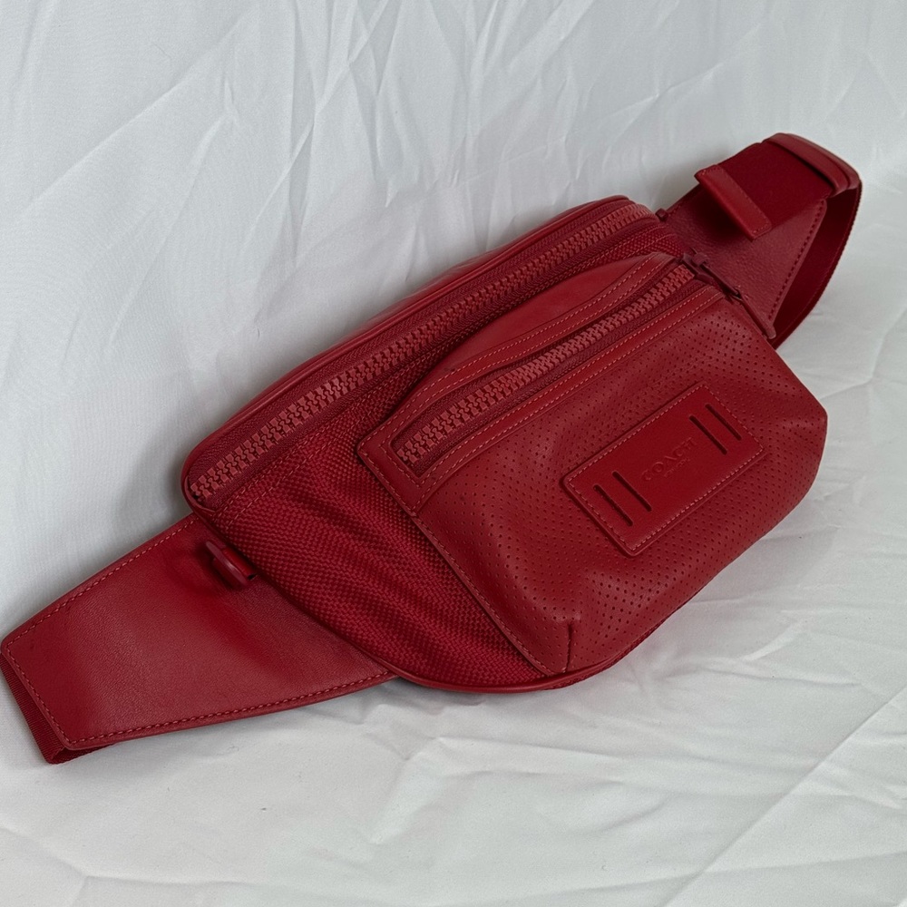 COACH red leather belt bag / unisex styling